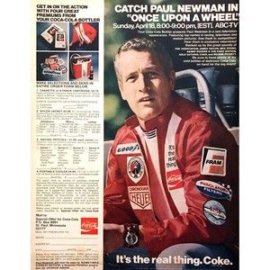 1971 Actor Paul Newman photo Coca-Cola Premium Items Coke vintage print ad